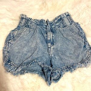 Girls Denim Baggy Shorts